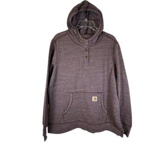 Carhartt Norwalk Henley Hoodie in Dark Sparrow Womens - Size XL 16-18